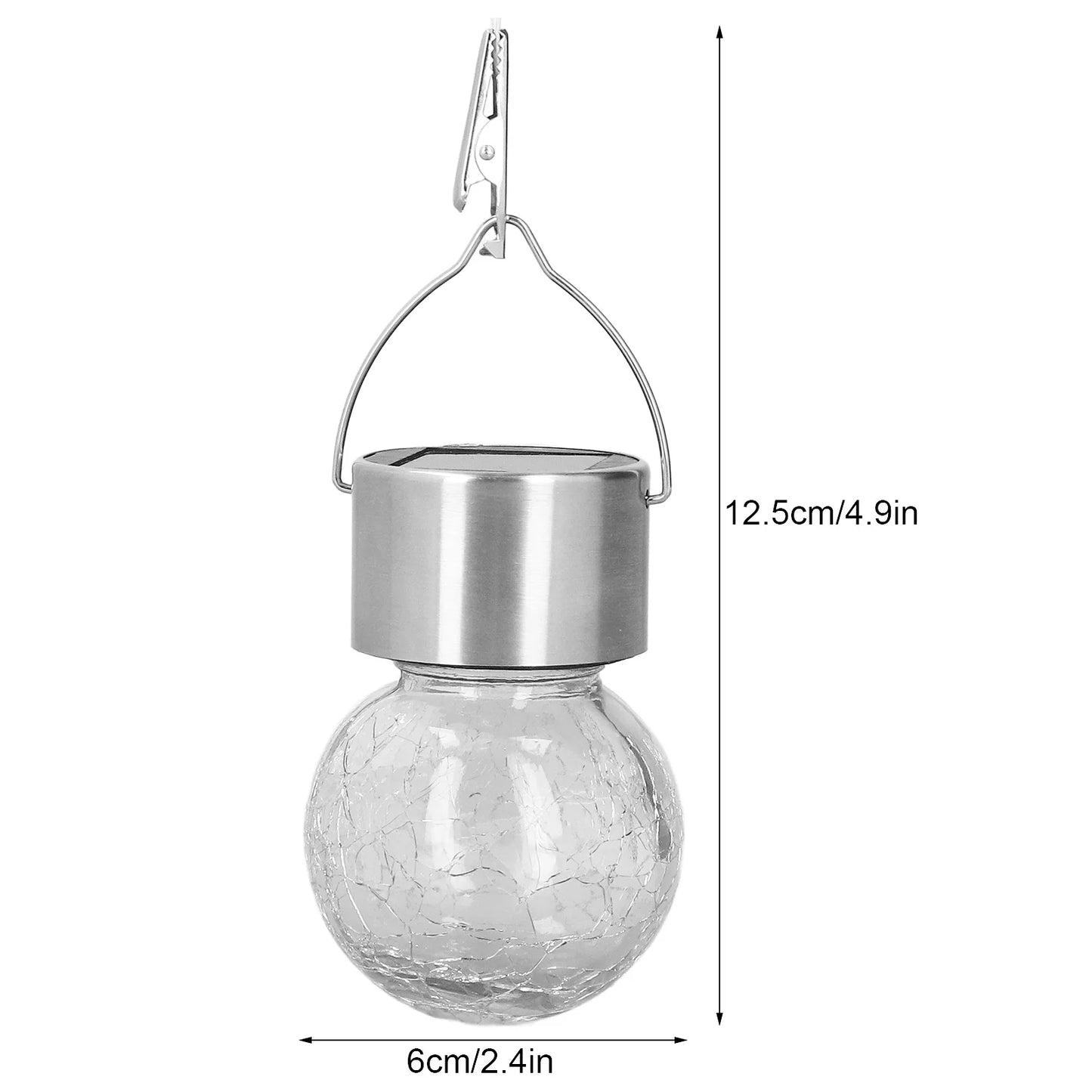 Hanging Solar Lights Glass Ball Shape Crack Pattern Energy Saving Solar Charging Automatic Sensing Bulbs for Outdoor